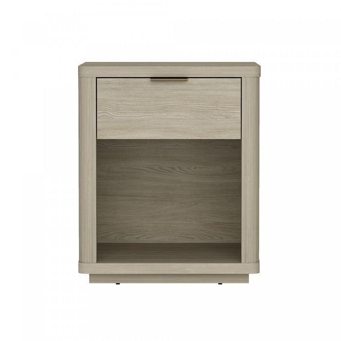 Table de nuit moderne Evelyn 20\" en bois naturel (1 tiroir)