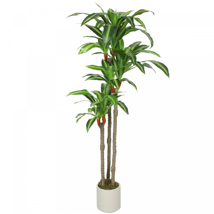 HOMCOM Arbre Dracaena Artificiel de 5pi, Plante Factice Realiste