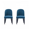 Chaise de salle a manger moderne en bois Hillman avec revetement bleu - Lot de 2
