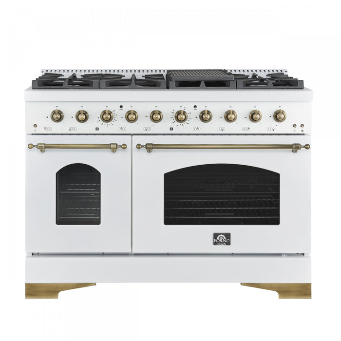 Cuisiniere a gaz Antico de 48\",blanc, avec double four – FFSGS6219-48BLK