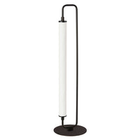 Lampe de table Freya de Dainolite en acrylique blanc, avec fini noir mat et 1 ampoule à DEL