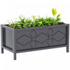 Outsunny Jardiniere galvanisee avec trous de drainage, lit de jardin