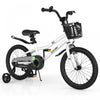 Velo Costway 18\" Pour Enfants Avec Roues D'entrainement Amovibles Et Panier Pour 4-8 Ans Blanc