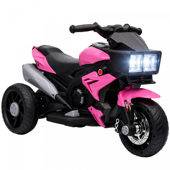 Aosom Moto electrique enfant 6V avec musique, jouet a enfourcher, rose