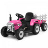 Costway Tracteur A Remorque Electrique 12v Avec Telecommande Et Lumieres Led