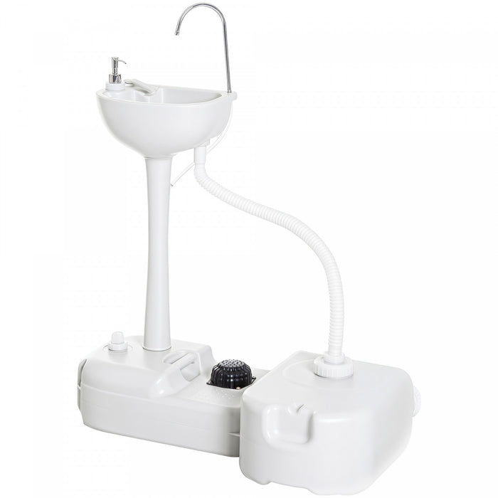 Outsunny lavabo de camping portable, station de lavage des mains pour l'exterieur