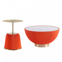  Ensemble de 2 tables Anderson Modern : table basse et table d’appoint, orange