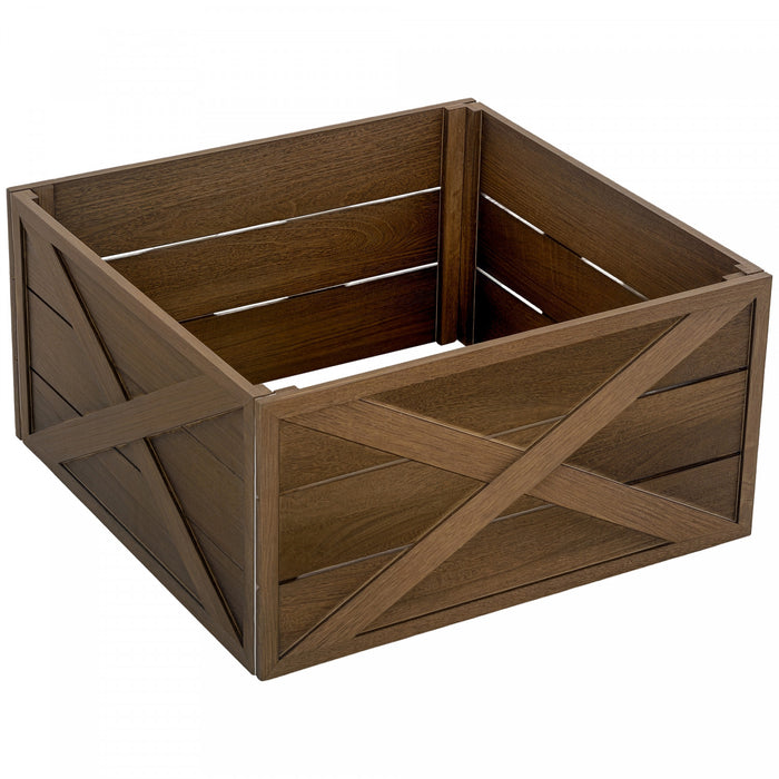 HOMCOM Boite en bois pour base de sapin de Noel 28\", bois vieilli fonce