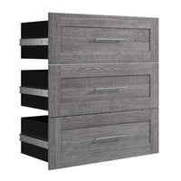 Ensemble de 3 tiroirs Pur de Bestar pour organisateur de garde-robe de 36 po (L) - gris écorce