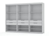 Armoire contemporaine moderne Mulberry 36\" en blanc - Ensemble de 3