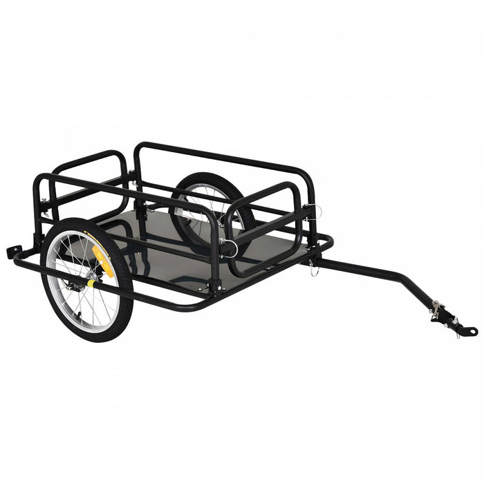 Aosom Remorque Cargo Pour Velo, Chariot De Velo Utilitaire, Porte-bagages De Voyage