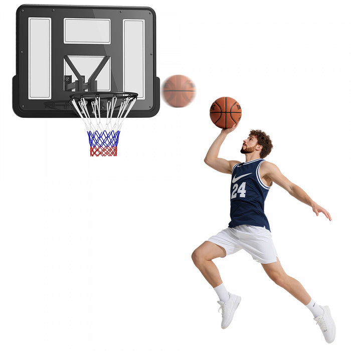 Soozier Panier de basket mural avec panneau arriere incassable de 43 po