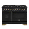 Cuisiniere a gaz Antico de 48\", noire,avec double four – FFSGS6219-48BLK