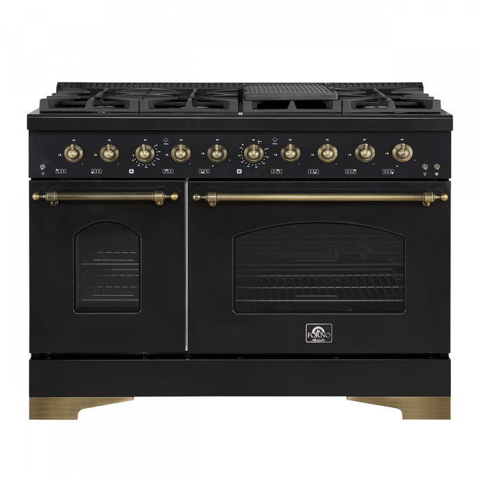 Cuisiniere a gaz Antico de 48\", noire,avec double four – FFSGS6219-48BLK