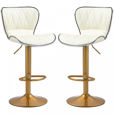 HOMCOM Height Adjustable Bar Stools Set of 2, Swivel Counter Stools