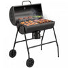 Outsunny Fumoir a Charbon Barrel, Barbecue sur Roulettes, Noir