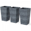 Outsunny Lot de 3 jardinieres avec trou de drainage, exterieur et interieur
