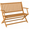 Outsunny Banc D'exterieur, Causeuse Pliable En Bois D'acacia De 46,5\", Teck