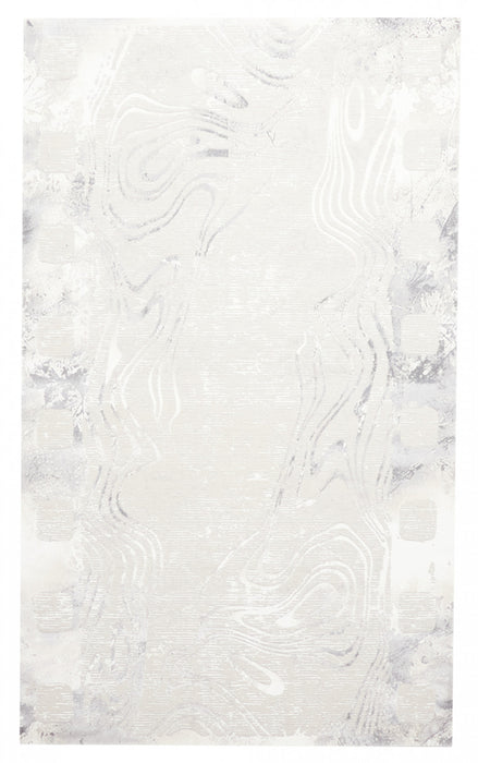 Tapis Contemporain/Moderne Echo 5'0\" x 8'0\" en Gris