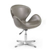 Chaise pivotante réglable Raspberry de Manhattan Comfort en chrome poli et en similicuir - galet