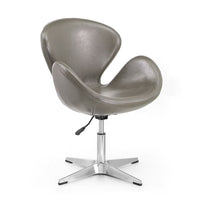 Chaise pivotante réglable Raspberry de Manhattan Comfort en chrome poli et en similicuir - galet