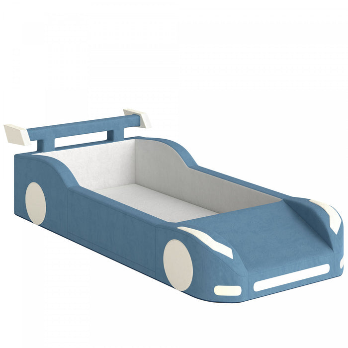 Qaba Jeu de motricite pour tout-petits, convertible en mini piscine a balles ou lit enfant, bleu