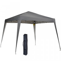 Outsunny 8' X 8' Pop Up Canopy Avec Jambes Inclinees, Tente Pliante Exterieure, Kiosque Portable De