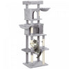 69\" Cat Tree with 2 Condos for Indoor Cats, Light Grey