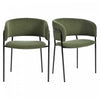 Ethan Ensemble de 2 chaises d’appoint modernes avec assise en velours cotele, pieds inclines et pieds reglables, vert
