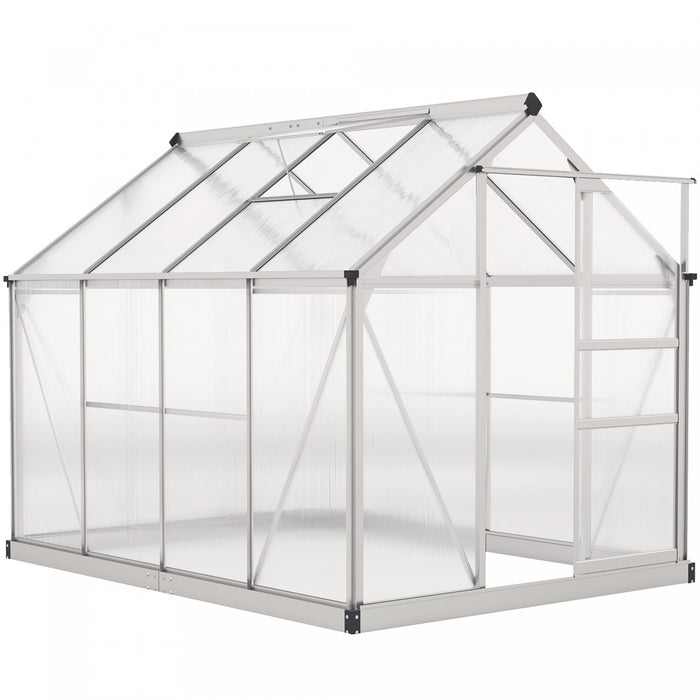 Outsunny Serre, Serre De Plain-pied Transparente Avec Porte Coulissante