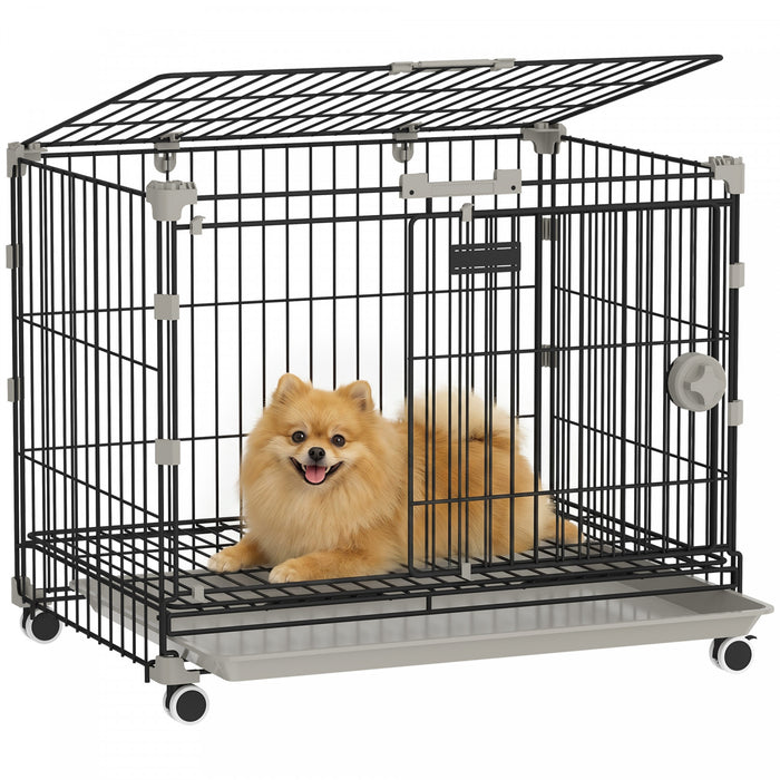 Cage pour chien sur roulettes, 60 cm, Metal