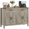 HOMCOM Buffet avec 2 tiroirs 2 armoires de rangement Buffet, Gris