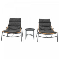  Ensemble de conversation moderne Sunset 3 pieces en gris