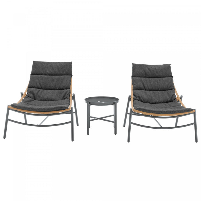 Ensemble de conversation moderne Sunset 3 pieces en gris