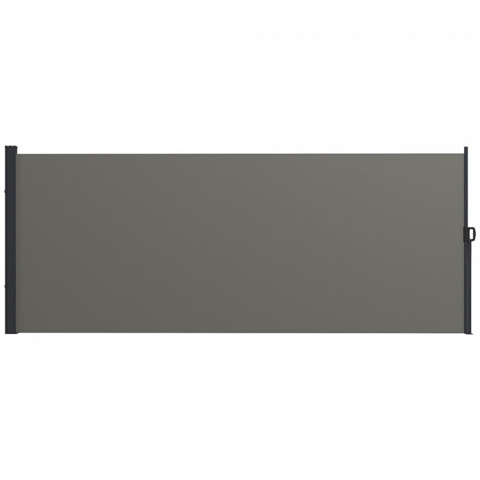 Outsunny Auvent Lateral Retractable 13'x5', Ecran De Confidentialite, Gris