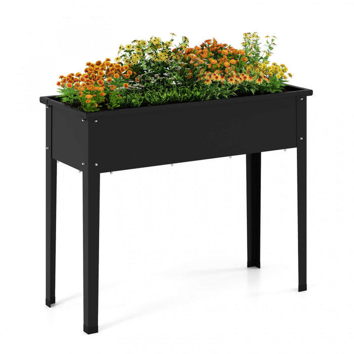 Costway A Souleve Le Lit De Jardin Eleve Boite De Planteur En Metal Avec Les Jambes Trous De Drainage Boite De Jardinage