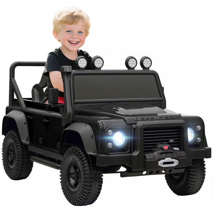 Qaba Camion Pour Enfants Electrique Sous Licence Land Rover, 12 V, Noir
