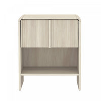  Table de nuit contemporaine Novara 56 cm en chene blanchi (1 tiroir)