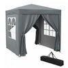 Outsunny Tente A Toit Escamotable De 6,6'x6,6' Avec Parois Laterales, Gris