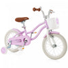 Velo Costway 14\" Pour Enfants Avec Roues D'entrainement Amovibles Et Panier Pour 3-5 Ans Violet