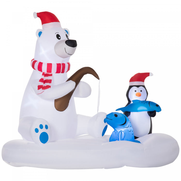 Outsunny Peche A L'ours Polaire Et Au Pingouin De Noel Gonflable