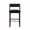 Tabouret de bar moderne Patricia en bois et tissu noir