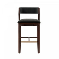 Tabouret de bar moderne Patricia en bois et tissu noir