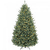 HOMCOM 7.5ft Prelit Christmas Tree, Easy Plug, Dual-Colour Lights, Hinged