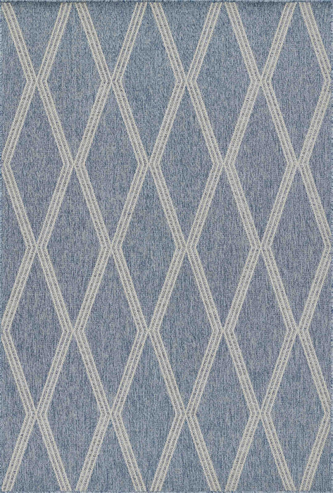 Tapis Transitionnel Cypress 5'3\" x 7'0\" en Bleu