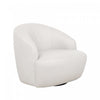 Fauteuil d’appoint pivotant moderne contemporain Lukas, rembourre, couleur creme
