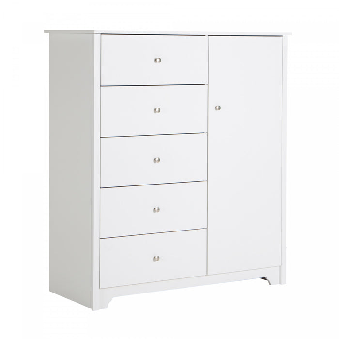 Vito Commode A Porte 5 Tiroirs - Blanc Solide