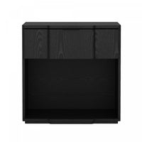 Table de nuit Clive style milieu du siecle 56 cm en noir (1 tiroir)