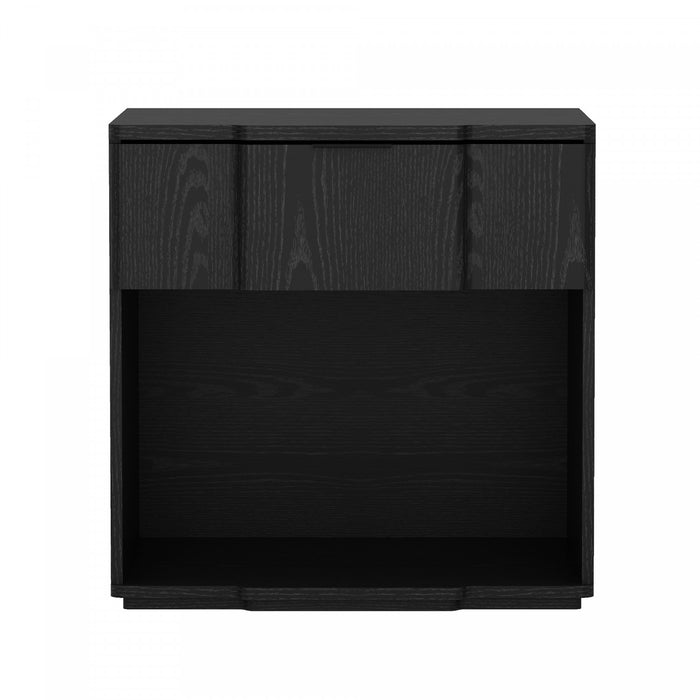 Table de nuit Clive style milieu du siecle 56 cm en noir (1 tiroir)