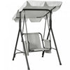 Outsunny Balancoire De Patio 1 Place Avec Auvent Reglable Et Coussins